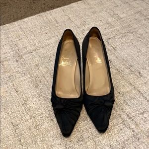 Black Satin Louboutin Pumps